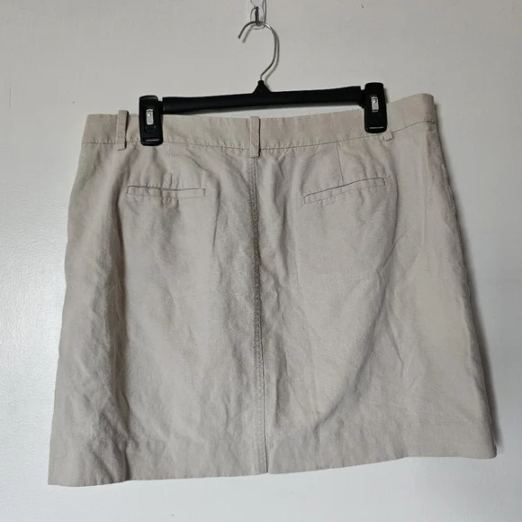 J. Crew linen cotton blend gold tone hardware cargo zipper mini skirt Size 10 - Picture 3 of 6